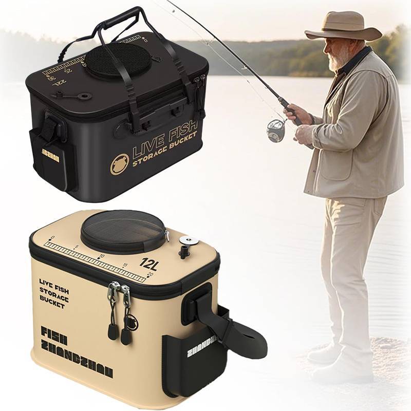 Buet câu cá MUQV-12L/22L - Hộp đựng cá sống gấp gọn tiện lợi, Bảo vệ cá bằng chất liệu EVA