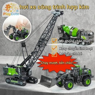 Hợp Kim Cần Cẩu Xe Tải Đồ Chơi Quán Tính Đổ Xe Tải Abs Nhựa Trẻ Em Xây Dựng Playset