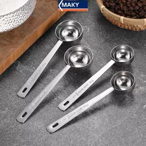 MAKY 15 / 30ml Thép Không Gỉ Muỗng Cà Phê Muỗng Đo Sữa Cà Phê Đậu Thìa Tay Cầm Dài Thìa Cà Phê Nướng Dụng Cụ Cà Phê VN