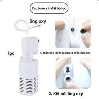 Máy bơm lọc bể cá chìm bể cá Máy làm sạch nước oxy yên tĩnh ABS nước ngọt biển