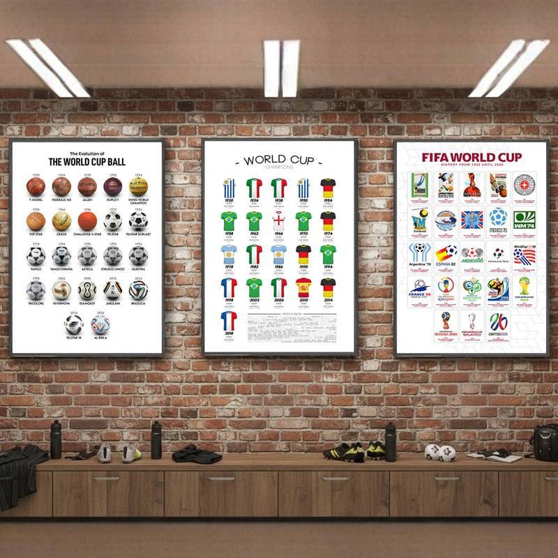 World Cup Bóng Đá Thể Thao Poster Không Khung Tranh Vải Chống Thấm Nước, Nghệ Thuật Treo Tường Theo Chủ Đề Bóng Đá Cho Phòng Khách Phòng Ngủ Ký Túc Xá Thanh Cafe Trang Trí