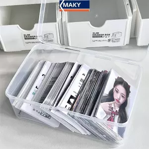 MAKY Hàn Quốc Trong Suốt Hộp Bảo Quản Hộp Mù Thẻ Photocard Hộp Bảo Quản Thẻ Ảnh Tổ Chức Phân Loại Flip Box VN