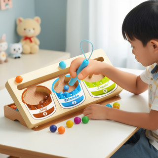 Bảng mê cung từ tính bằng gỗ Phân loại màu Số đếm đồ chơi học tập Montessori Trẻ em