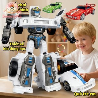 Biến Đổi Xe Robot Đồ Chơi Quán Tính ABS Xe Nhựa Playset Quà Tặng Sinh Nhật Trẻ Em Bé Trai Bé Gái