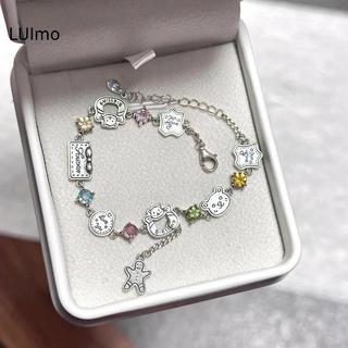 LUImo Bạc Trái Tim Vòng Tay Bé Gái Lấp Lánh Zircon Dây Xích Tinh Tế Ngọt Ngào Trang Sức Cho Ngày Lễ Kỷ Niệm Phụ Kiện SBS