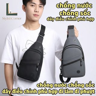Túi đeo chéo nam Túi đeo chéo chống nước PU chống sốc EVA Dây đeo có thể điều chỉnh Công việc du lịch đường phố