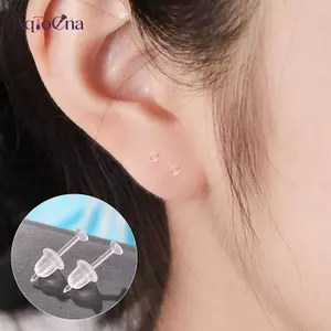 Bộ bông tai nhựa chống dị ứng, trong suốt – bộ nhiều chiếc