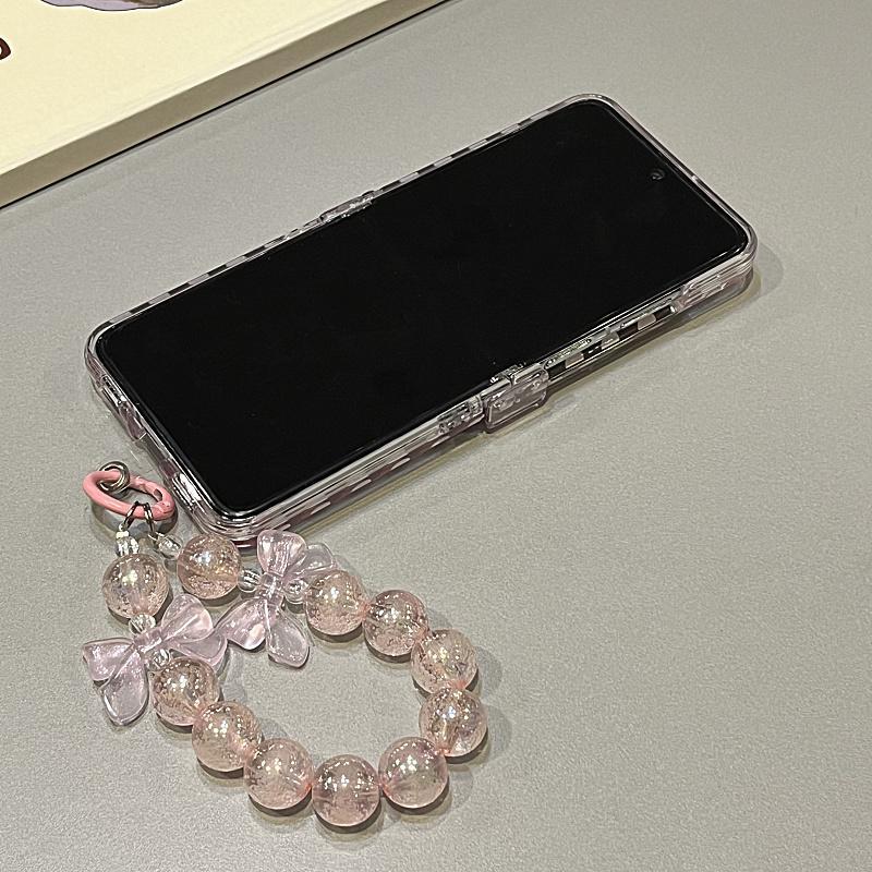 Samsung Galaxy ZFlip7 ZFlip6 Cô gái hoạt hình dễ thương “Love Love ” Shaker KT Cat Stand Chain Phone Case Tương thích với vỏ bảo vệ vỏ cứng có thể gập lại cho ZFlip 7 6 5 4 3 5G