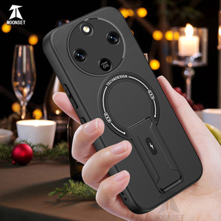 Dành Cho Honor X9d / X70 Ốp điện thoại Cứng Cảm Giác Da Có Chân Đế Ẩn Vỏ Từ Tính Cạnh Mềm Chống Sốc Mỏng Vỏ