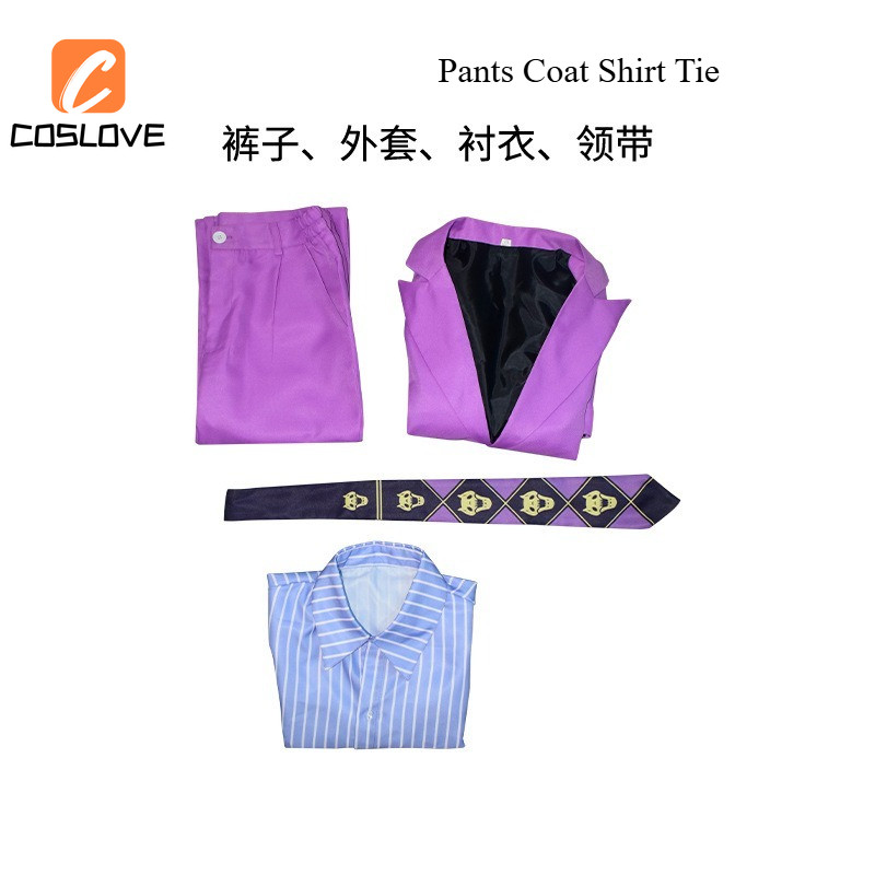 Jojo Kỳ Dị - cosplay quần áo trọn bộ màu tím cho người lớn, phù hợp các sự kiện