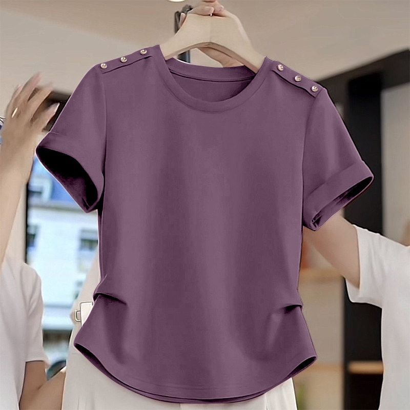 Áo thun mùa hè tay ngắn thời trang mới dáng rộng thường ngày dành cho nữ