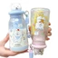 Dễ Thương Gấu Cốc Nước Học Sinh Di Động Chống Sốc Ống Hút Cốc Giá Trị Cao Trái Tim Cô Gái Tritan Chất Liệu Cốc Nhựa
