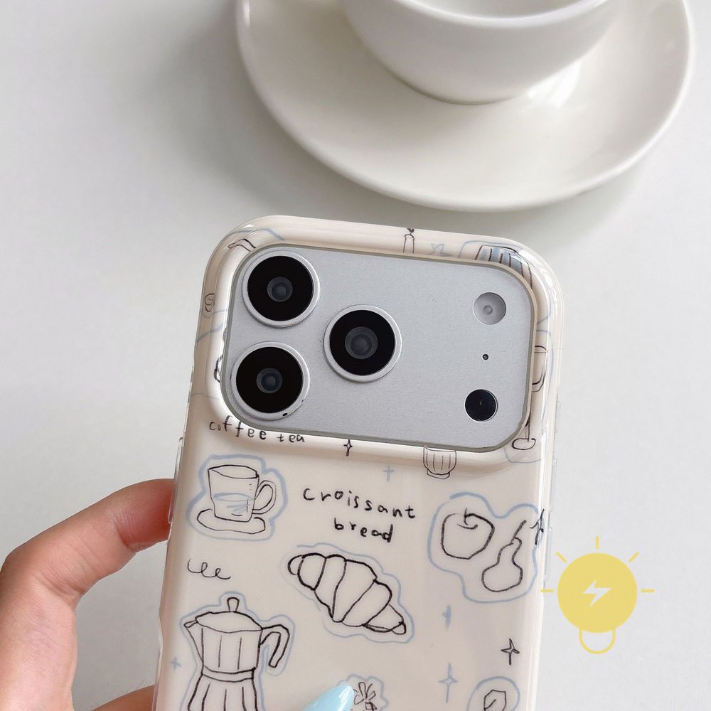 Phone Case For iPhone 17 Pro Max 16 15 TPU Bread Aesthetic Korean Cute