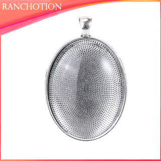 6 Chiếc Vintage Phong Cách Mặt Dây Chuyền Đế Thủy Tinh Vòng Cổ Mặt Dây Chuyền Phụ Kiện Hình Bầu Dục Pha Lê Viền Làm Đồ Trang Sức