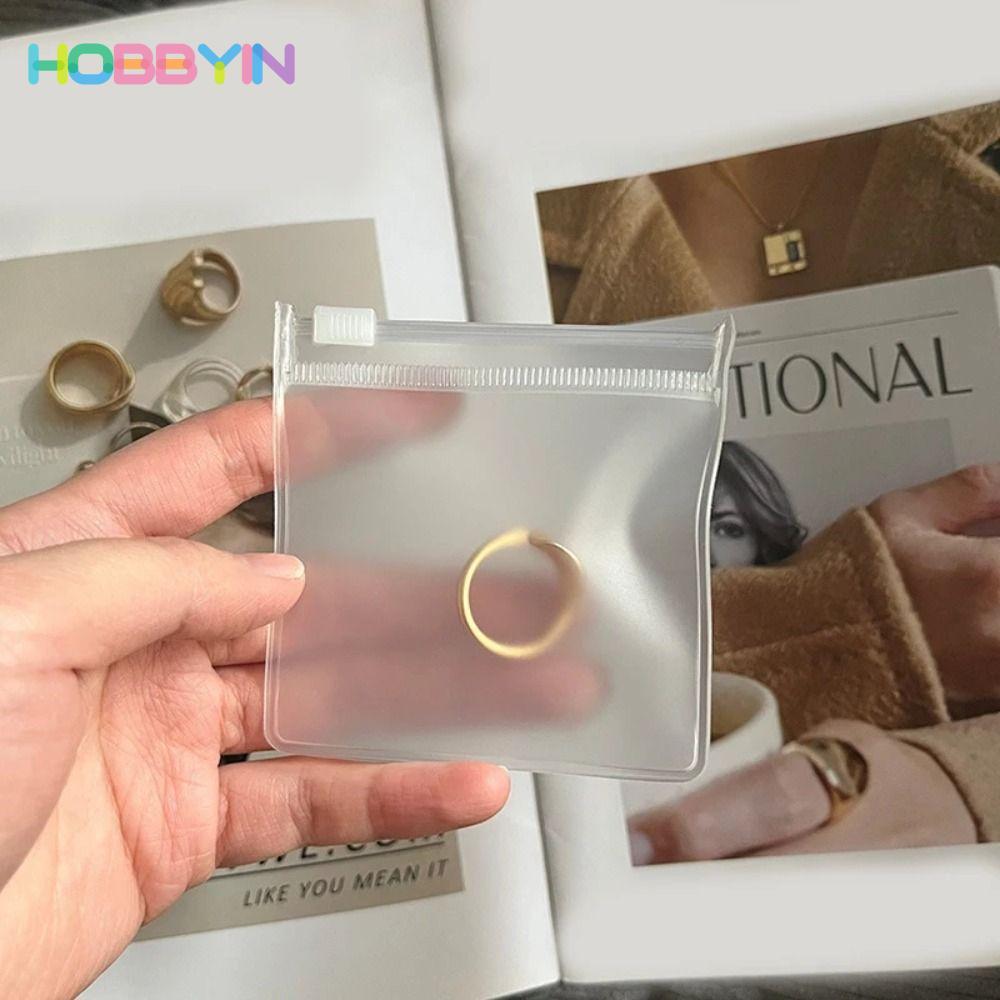 HOBBYIN 5 Chiếc Túi Bao Bì Trang Sức, Túi Dây Kéo Mờ EVA Trong Suốt, Có Thể Tái Sử Dụng Chống Ẩm Chống Thấm Nước DIY Vòng Cổ Handmade Vòng Tay Sắp Xếp Lưu Trữ