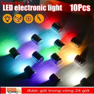 SAVORBOX 10 Bóng Đèn, Đèn LED Mini đầy màu sắc chạy bằng pin, Phụ kiện đồ chơi điện tử nhỏ bền bỉ Trang trí ngày lễ năm tiệc