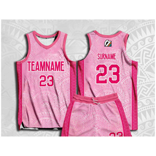 Đồng phục bóng rổ mới Unisex Free Custom Pink Jersey Set Thoải mái thoáng khí Áo ngắn tay