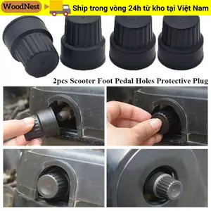 WOODNEST 2 chiếc phích cắm bảo vệ xe tay ga, lỗ bàn đạp chân màu đen 30 * 25 * 35mm, phụ kiện trục vít trung tâm Phụ tùng xe đạp điện