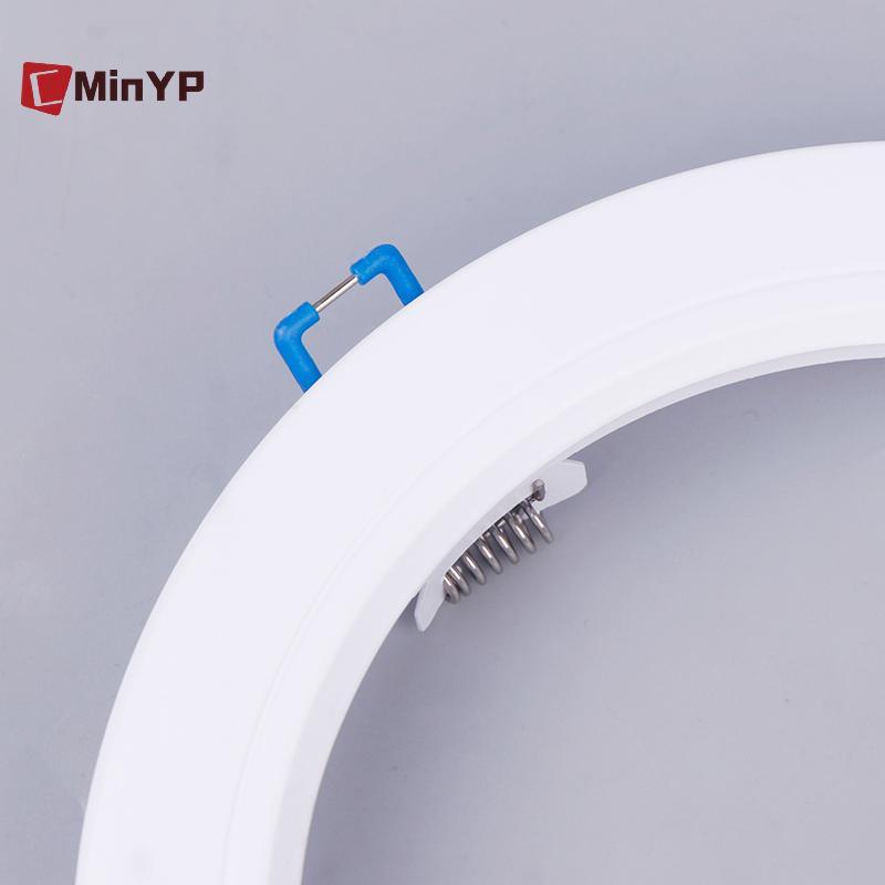 CMinYP LED Downlight Spotlight Braets Đèn đứng Bộ điều hợp Đèn bóng Nhẫn Lỗ phóng to Khung ngoài màu trắng Cắt ra Vòng tròn khắc phục vinh quang
