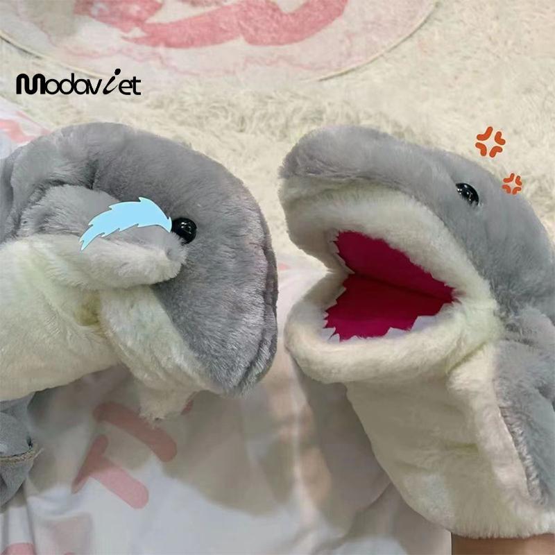[modavietnamshop] 22cm Găng tay rối tay cá mập nhỏ dễ thương Đồ chơi sang trọng Con rối tay động vật Cánh tay cá mập Mở miệng Găng tay búp bê Quà tặng sinh nhật cho trẻ em Đẹp