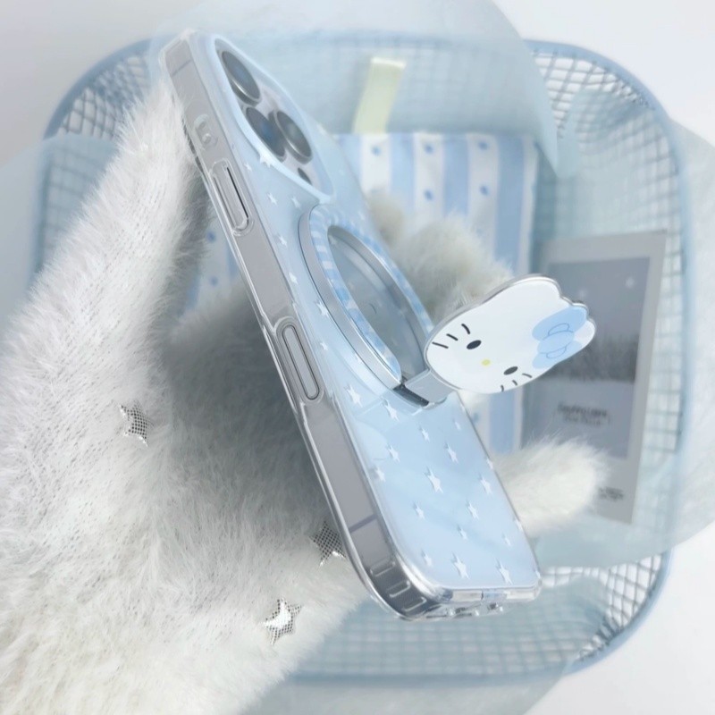 Hoạt Hình Dễ Thương Hello Kitty Từ Điện Thoại Cầm Chân Đế Có Gương Sáng Tạo 3D Hoạt Hình Gấp Giá Đỡ Ngôi Sao Để Bàn Cho Iphone