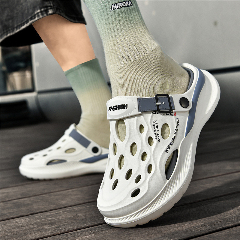 【hàng hóa hiện tại】Dép thể thao tăng chiều cao cho nam - EVA nhẹ và chống nước, đế dày 5cm COD