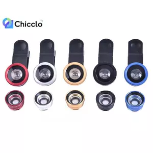 Camera chung ống kính điện thoại 3In1 cho điện thoại thông minh Ống kính mắt cá góc rộng và kẹp Bộ camera Macro cho điện thoại di động đa năng Đẹp