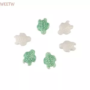 WEETW 10 Hạt Rùa Biển, Thời Trang Thủ Công Thủ Công Gốm Miếng Đệm Rời Hạt, Mặt Dây Chuyền Vòng Cổ Bông Tai Gốm DIY Phụ Kiện Trang Sức Làm Chất Liệu Nữ