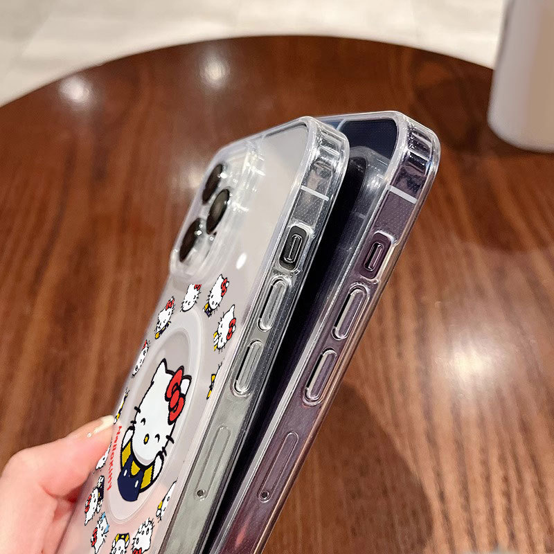 Ốp lưng iPhone họa tiết Hello Kitty hỗ trợ sạc không dây từ tính - iP 7/8/X/XS/XR/11/12/13/14/15/16/17/Plus/Air/Pro/Max