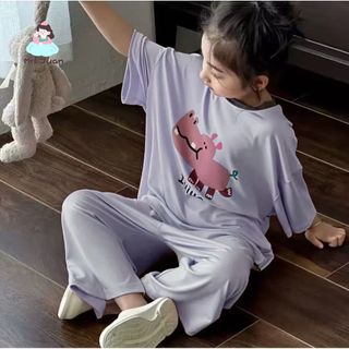 Bộ đồ ngủ hình khủng long cho bé trai & bé gái – Chất liệu modal mát, hút ẩm, thoải mái mùa hè
