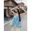 Bộ đồ đẹp độc đáo mùa hè bên bờ biển Phong cách kỳ nghỉ Áo sơ mi đeo chéo Áo sơ mi ống rộng Quần thường ngày dành cho nữ Bộ đồ hai mảnh thời trang