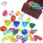 HFTOY 1 Hộp Tiệc Confetti Cưới Giáng Sinh Nhựa Cho Trẻ Em Đồ Chơi Pha Lê Đá Quý Kim Cương Trang Sức Kho Báu Ngực Cướp Biển Đạo Cụ Làm Đầy ~