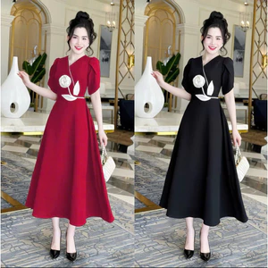 Đầm Nữ Thiết Kế Dáng Dài SANG TRỌNG Họa Tiết Thêu HOA Nữ Tính MẪU MỚI HIYU 66 STORE