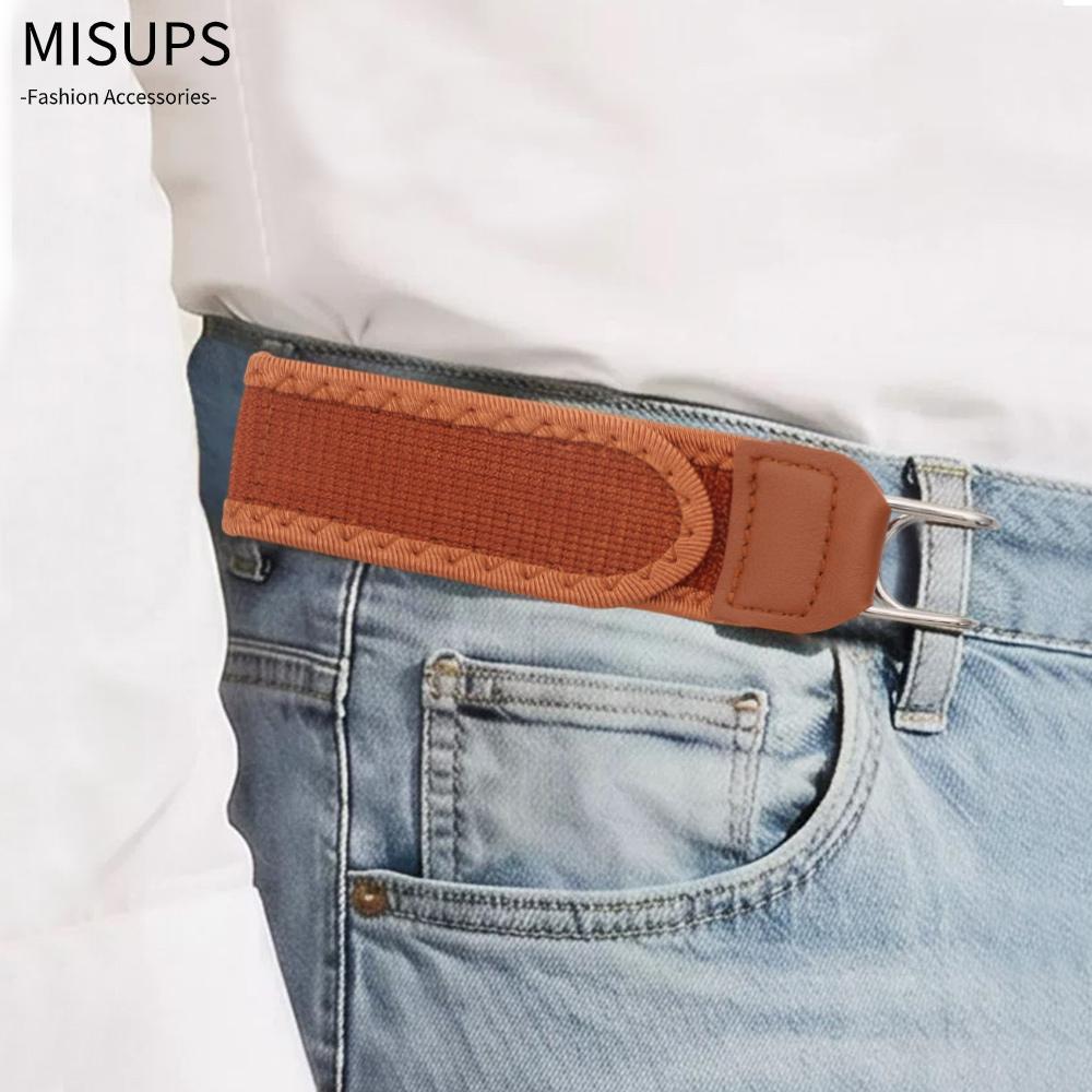 Thắt lưng thun MISUPS, Móc thắt lưng không khóa thoải mái có thể điều chỉnh, lưng Unisex Thắt