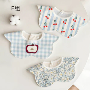 Phong cách Hàn Quốc Phiên bản Hàn Quốc Yếm Cotton nguyên chất Hút tức thì Khăn nước bọt cho bé Xoay 360 Bông hoa chống nước Túi hút nhanh XIO9