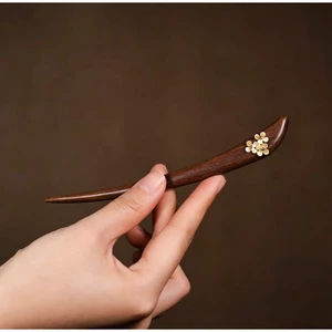 WHX-15cm Gỗ Mun Kẹp Tóc Vỏ Ngắn Kẹp Tóc Phù Hợp Với Cao Cấp Đơn Giản Sườn Xám Kẹp Tóc Mũ Đội Đầu Phụ Kiện Tóc