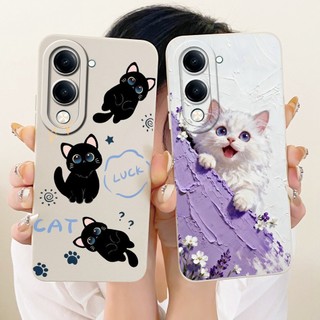 Dành Cho Vivo Y04 Y04e Y04s V2430 Ốp Điện Thoại Có Họa Tiết Thỏ Mèo Hoạt Hình Dễ Thương Bảo Vệ Ống Kính Vivo Y04S Y04 4G Vỏ TPU Silicon Mềm