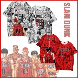YB1 SLAM DUNK Nam Áo Thun Nữ Tay Ngắn Cotton Áo Anime Sakuragi Kaede Rời Áo Sơ Mi Thời Trang Plus Kích Thước BY1