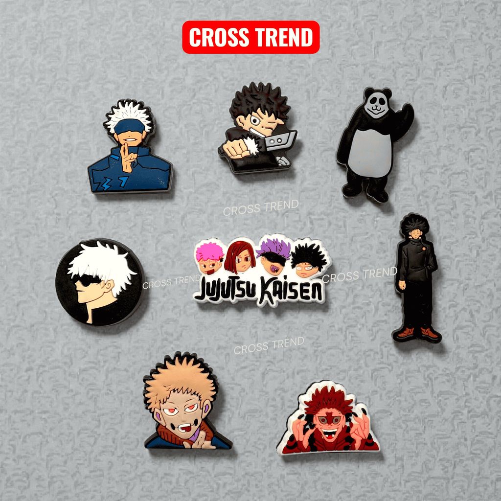 Set charm gắn dép cross JUJUTSU KAISEN, Nút gắn sticker dép cross trang trí hoạt hình CROSS TREND