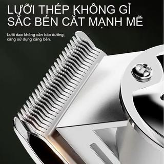 COD Tông Đơ Cắt Tóc Kim Loại Cao Cấp, Máy Cắt Tóc Sạc Pin Mạnh Cho Salon Gia Đình