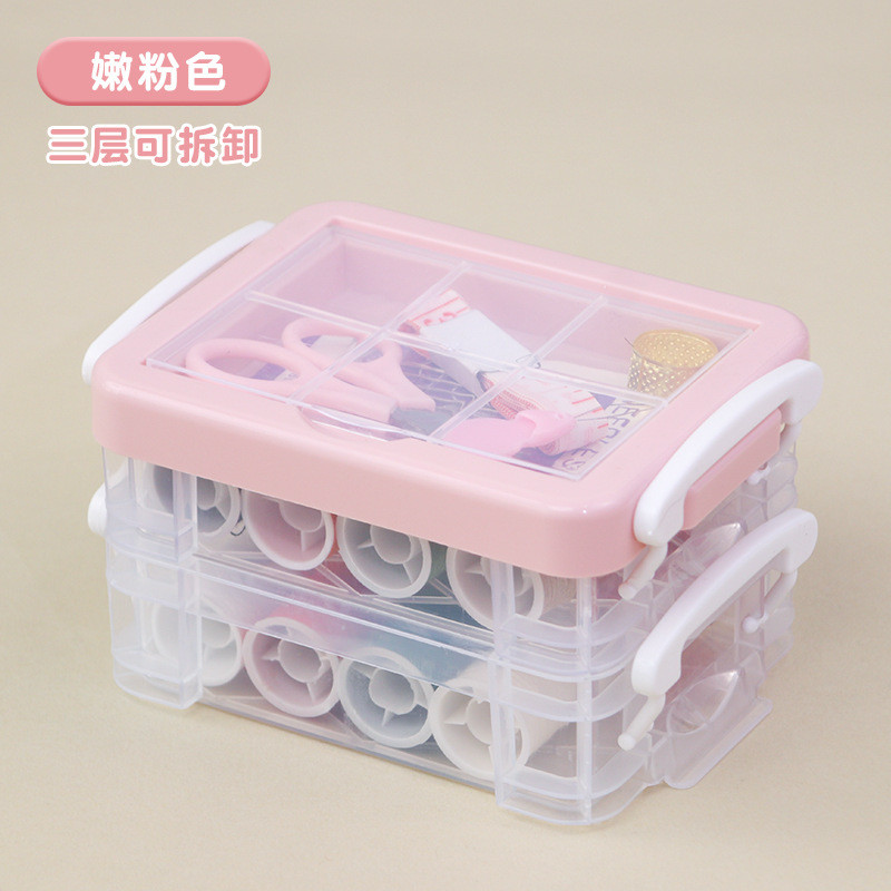 Bộ 30 Món Hộp May Hộ Gia Đình Bộ May Bộ Dụng Cụ May Tay Di Động May Hộp Bảo Quản Ba Lớp26051402