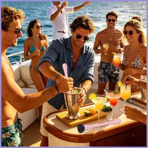 Cocktail Muddler Tay Cầm Dài Dụng Cụ Nhẹ Đồ Uống Trái Cây Đập Cho Bartender Uống Rượu Nước Giải Khát Nước ép mueadsyvn