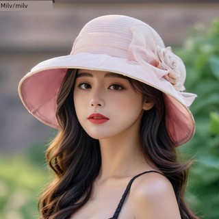 🔥 Mũ chống nắng 🔥 2026 Chống tia UV Mũ vành lớn Mũ Chống Nắng Nữ Bảo Vệ Mùa Hè Người Cá Thanh Lịch Organza Chậu Hoa Ngoài Trời UV Bãi Biển Triều