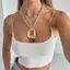 Chocker bo henia giả ngọc trai kim loại thiết kế không đều, phù hợp cho nữ