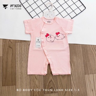 Bộ Body Cộc Tay Thun Lạnh Size 1-3 cho Bé Sơ Sinh với Thiết Kế Gấu Dễ Thương Màu Sắc Đa Dạng