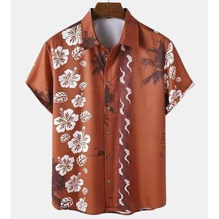 Mùa Hè Áo Sơ Mi In Hình Rời Retro Style, Phù Hợp Cho Cặp Đôi Đi Biển