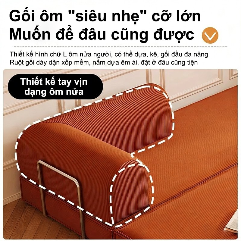 Dreamory Sofa Teddy Sofa Giường Đa Năng Dài 1.8/2.2m,Mút Xốp Mật Độ 45D,Vải Nhung Gân,Vỏ Bọc Có Thể Tháo Rời | BigBuy360 - bigbuy360.vn