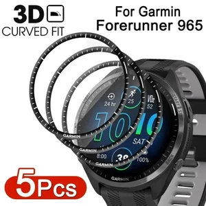 2-10 Chiếc Cong Kính Cường Lực Cho Garmin Forerunner 570 970 965 955 945 45S Đen Edge Bảo Vệ Màn Hình Cho Garmin Forerunner 265S 265 255 255M 255 245M 165 158 HD Phim Kính