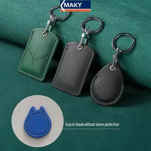MAKY 1 PC Hộp Đựng Thẻ Da Đựng Thẻ Móc Khóa Móc Khóa Cửa Lo Thẻ Truy Cập Hộp Đựng Thẻ ID Móc Khóa Túi Đựng Thẻ Truy Cập VN