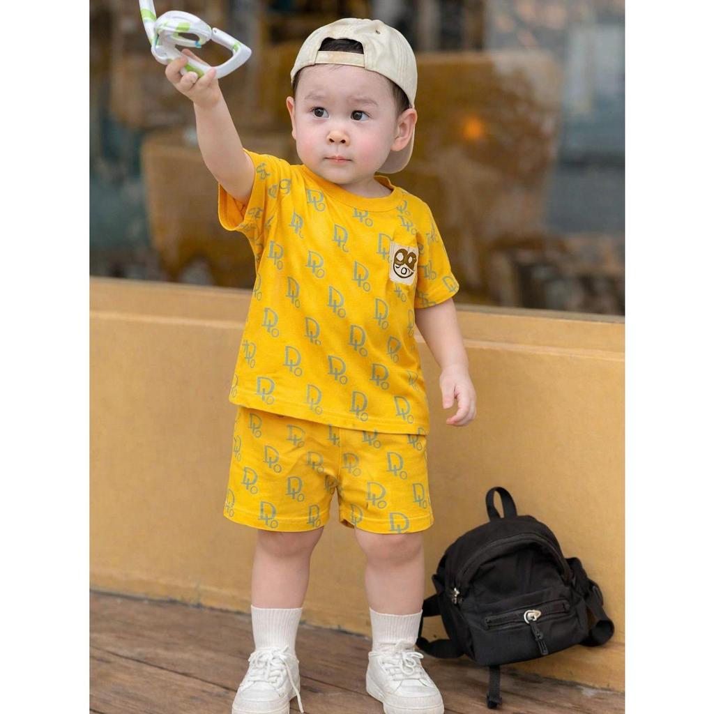 4Bộ/4màu sét Bộ cộc tay Boy Phố cho bé từ 7-50kg họa tiết FUNR unisex chất vải thun lạnh